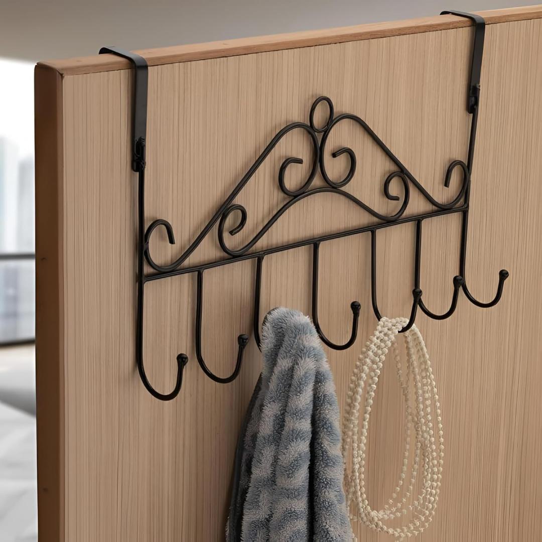 Over The Door Hanger Rack 7 Hooks Decorative Ognazier Hook (1 Pc)