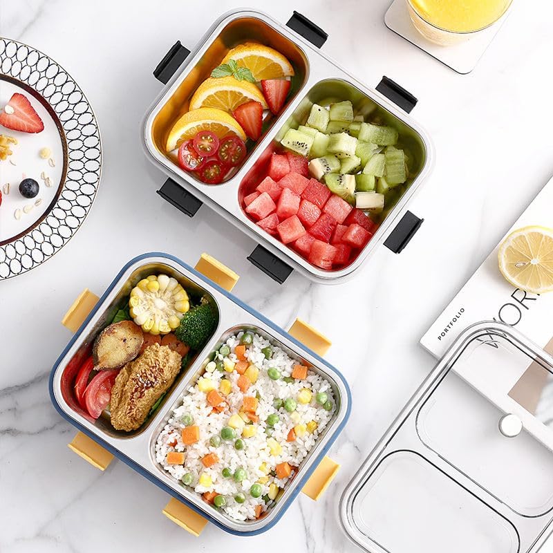 Pink Stainless Steel Lunch Box with 2 Compartments - 'You Are What You Eat' Design