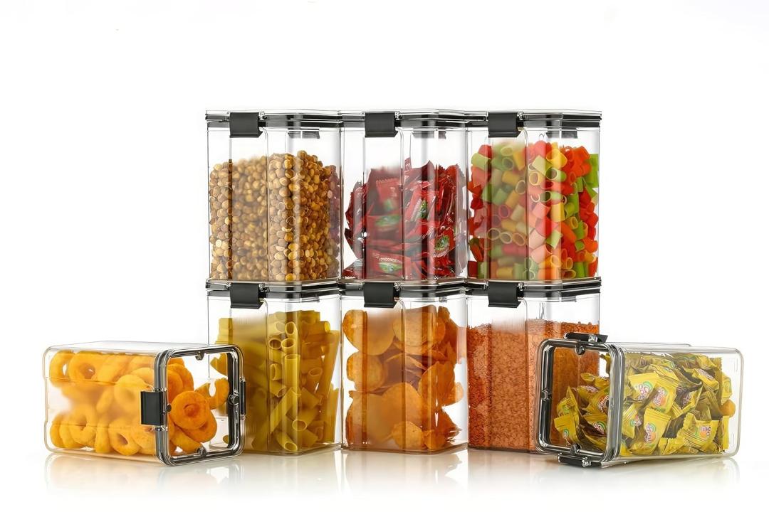 Plastic Multipurpose Kitchen Storage Containers with Airtight Lids - 6 Pc, 1200 ML