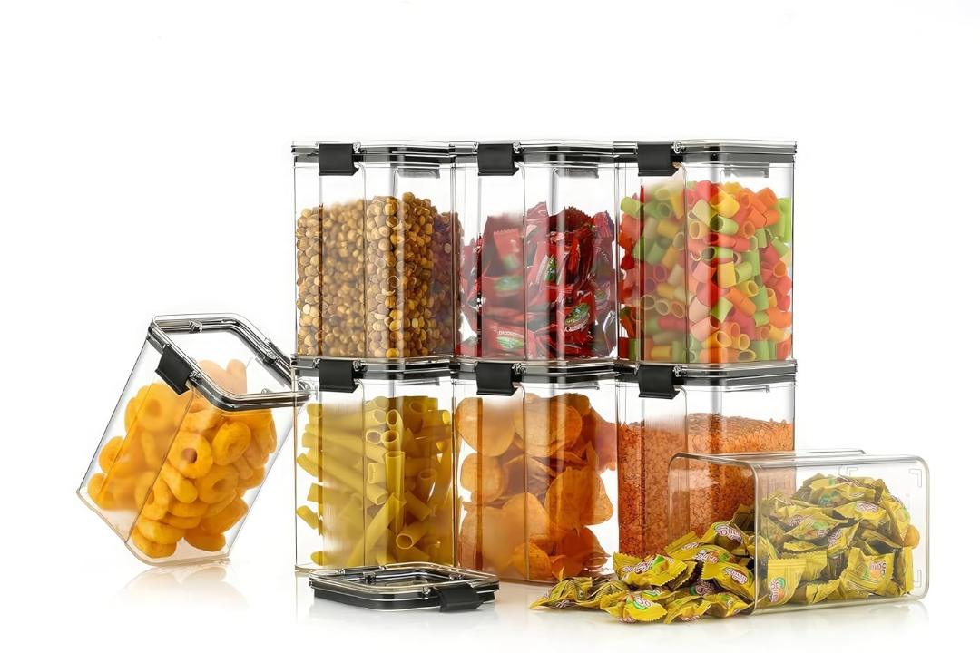 Plastic Multipurpose Kitchen Storage Containers with Airtight Lids - 6 Pc, 1200 ML