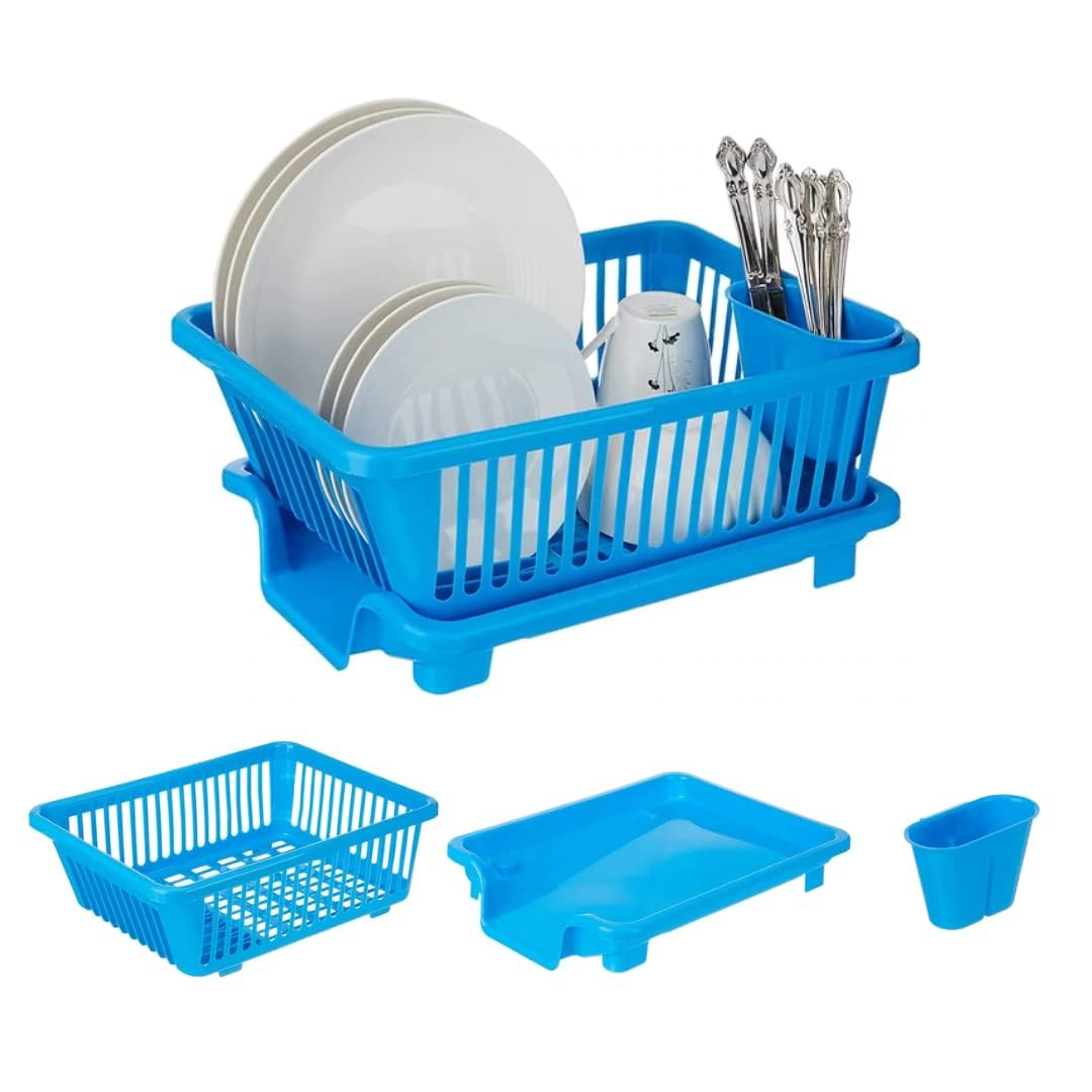 Plastic Sink Dish Drainer Drying Rack (With Brown Box) ( MOQ :- 3 Pc)