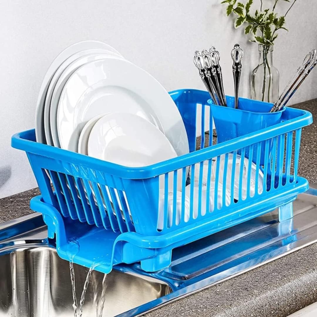 Plastic Sink Dish Drainer Drying Rack (With Brown Box) ( MOQ :- 3 Pc)