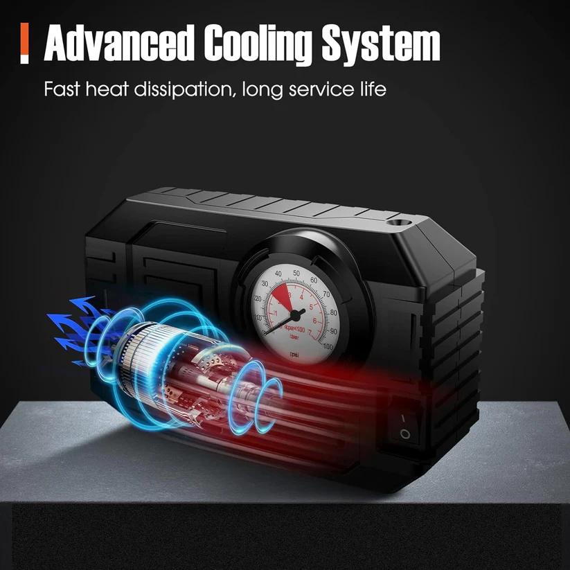 Portable 12V Tire Inflator Air Compressor for Car & Bike