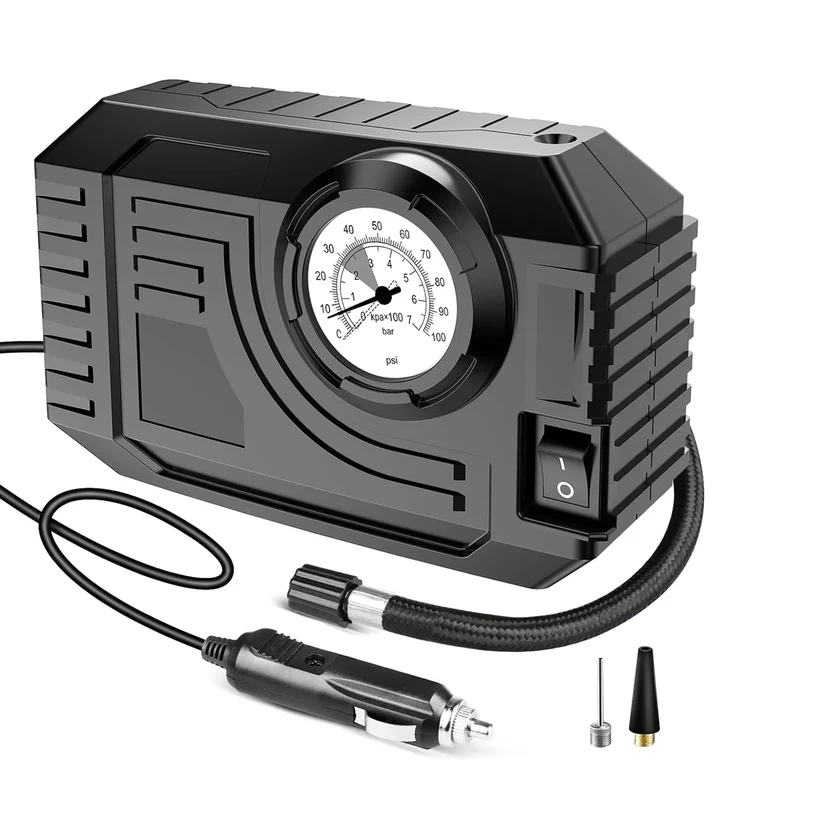 Portable 12V Tire Inflator Air Compressor for Car & Bike