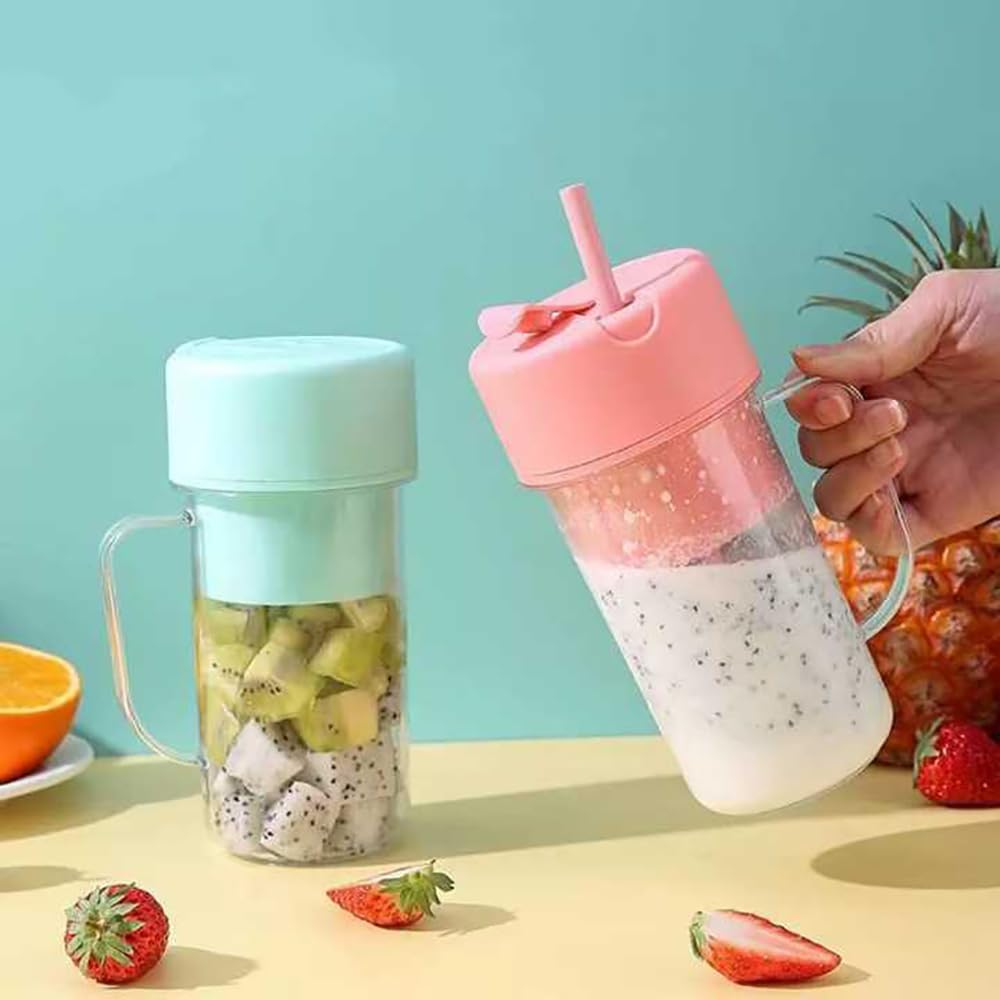 Portable Fruit Infuser Smoothie Cup with Sea Turtle Strainer Filter - 400ml Travel Blender Bottle with Straw