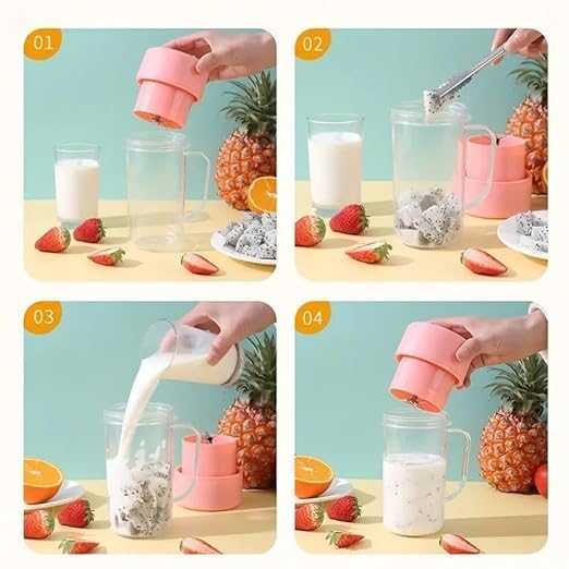 Portable Fruit Infuser Smoothie Cup with Sea Turtle Strainer Filter - 400ml Travel Blender Bottle with Straw