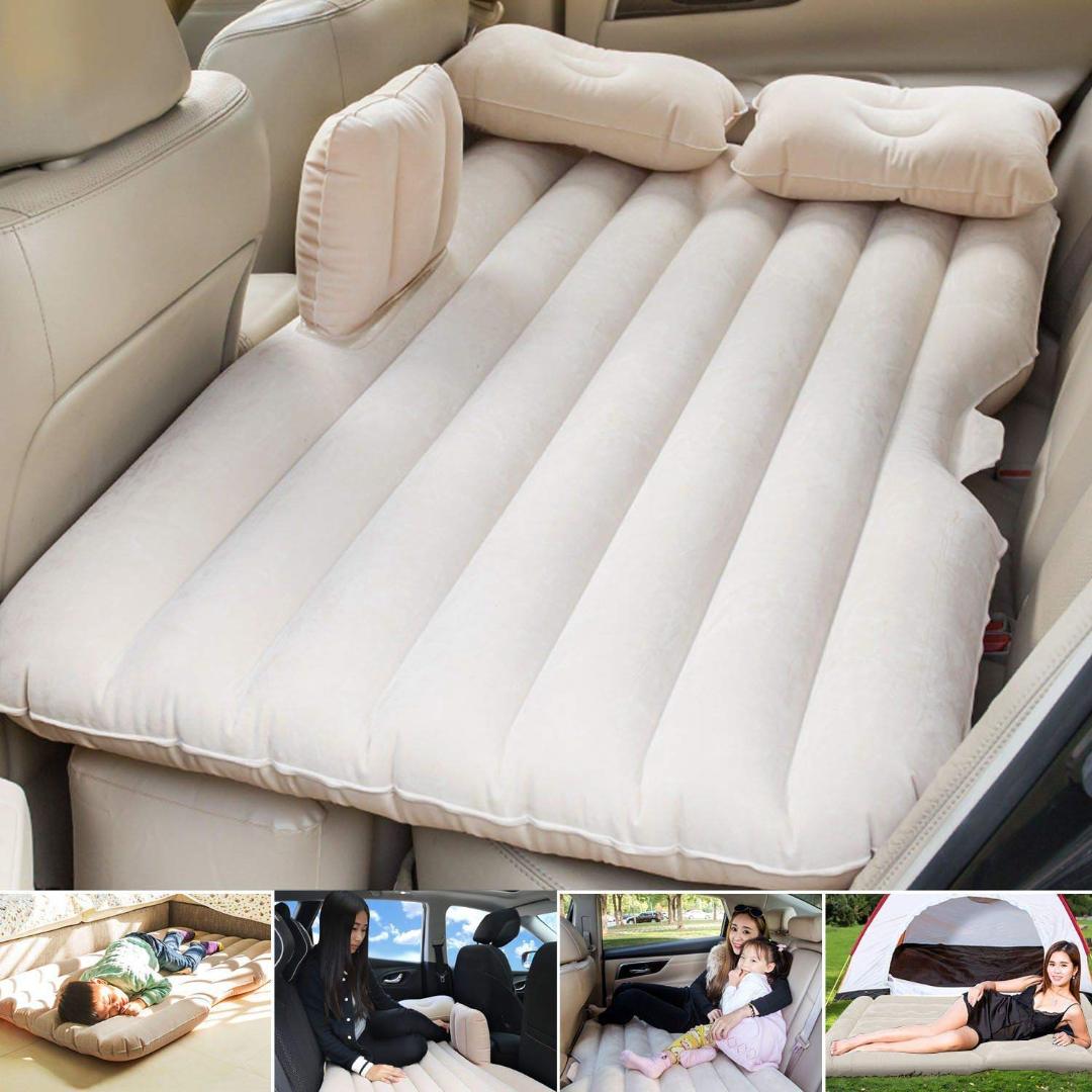 Portable Inflatable Car Backseat Air Mattress Bed with Pump & Pillow