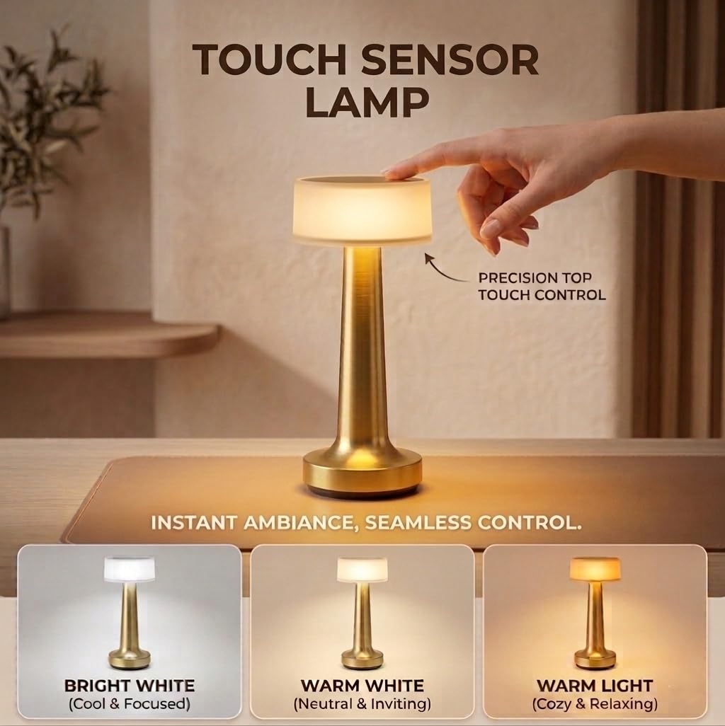 Portable LED Touch Control Table Lamp with Built-in Battery