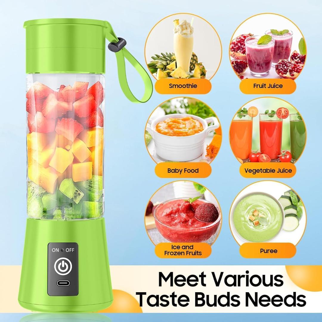 Portable USB Electric Juicer – 6-Blades Protein Shaker Blender Cup (380 ML)