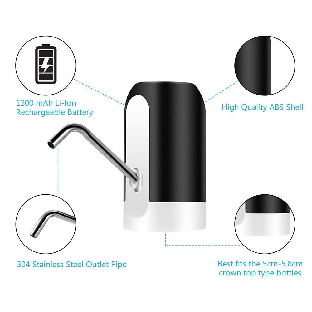 Portable USB Rechargeable Automatic Water Pump Dispenser for 20L Bottles