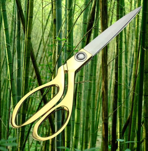 Professional Tailor Scissors with Gold Handles - Sharp Stainless Steel Blades for Fabric Cutting