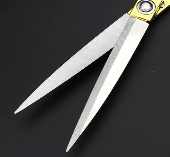 Professional Tailor Scissors with Gold Handles - Sharp Stainless Steel Blades for Fabric Cutting