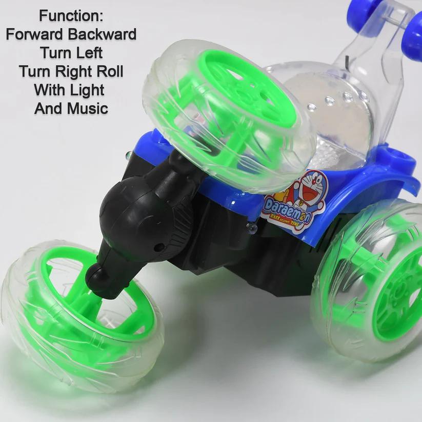 Rechargeable 360° Stunt Remote Control Car with 3D Lights & Music for Kids