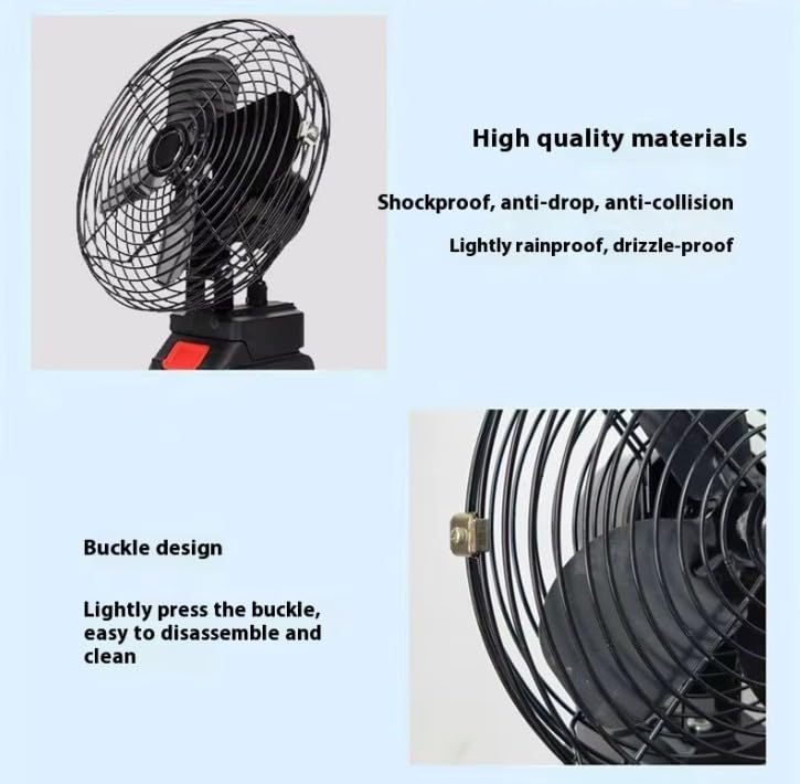 Rechargeable Portable Table Fan with Battery and Charger