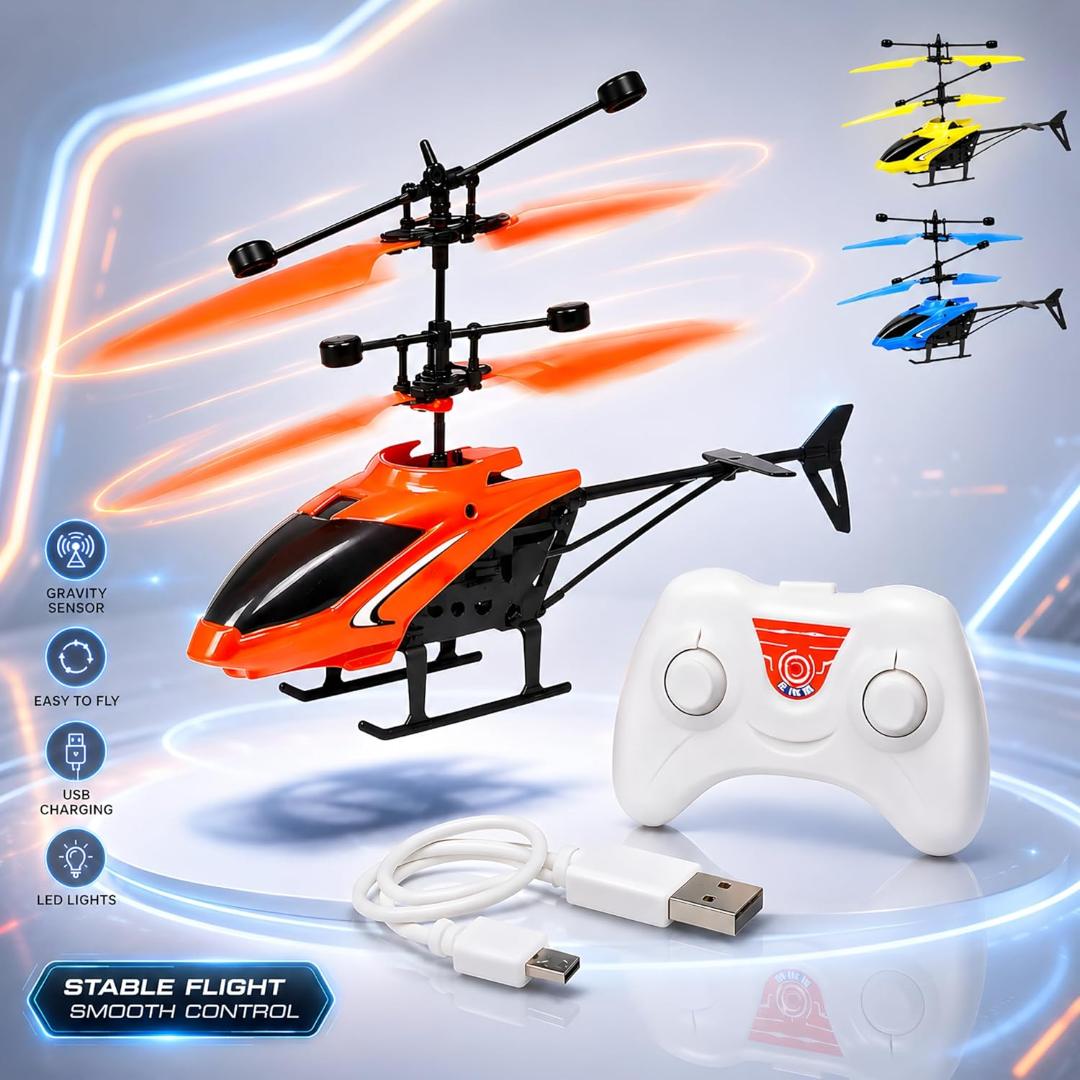 Remote Control Flying Helicopter Toy for Kids - Inductive & Gesture Sensing