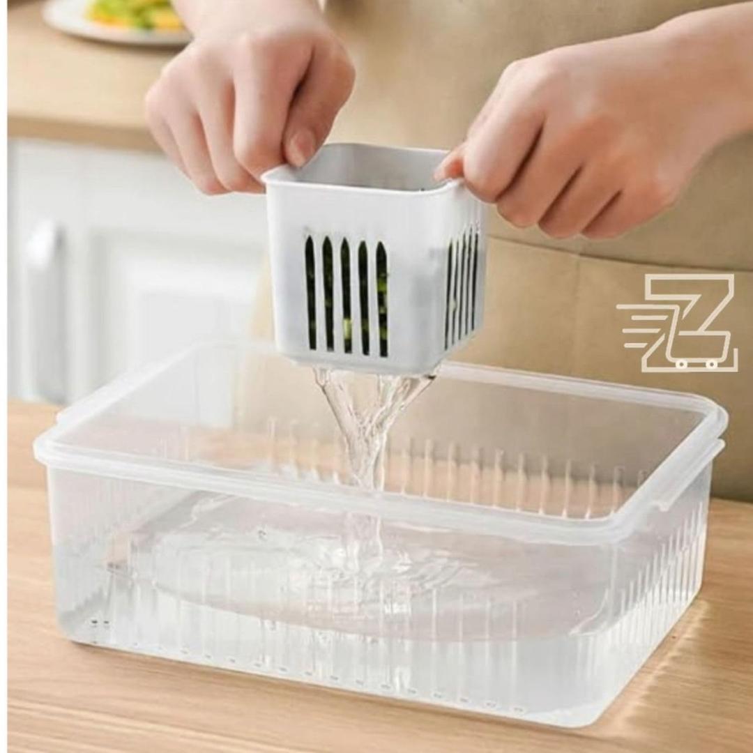 Roxique 6-Compartment Refrigerator Food Storage Container with Transparent Lid