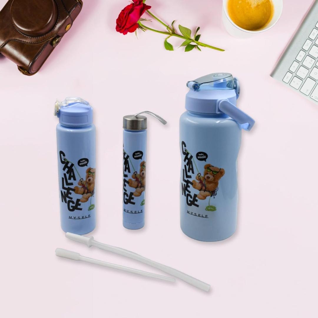 Savage Muscle Stainless Steel Water Bottle Set (3 Pieces)