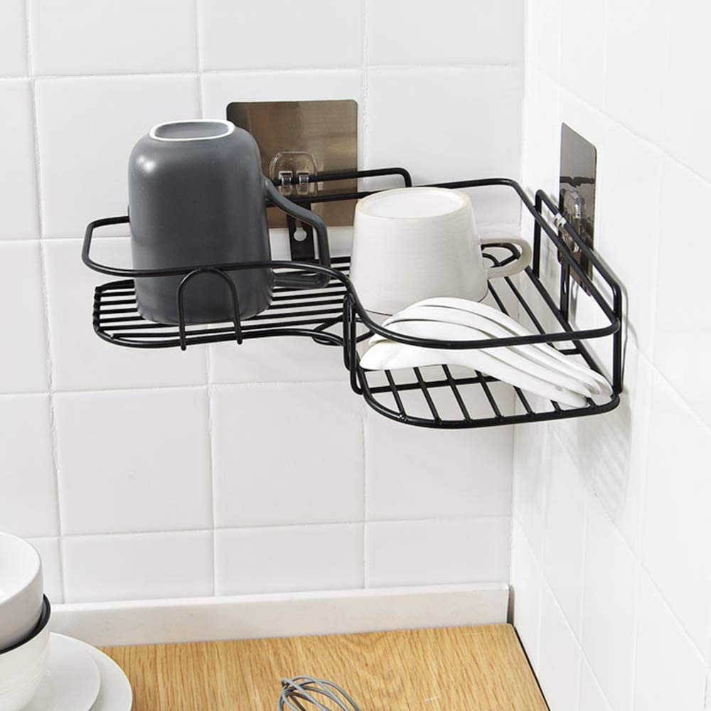 Self-Adhesive Kitchen-Bathroom Corner Shelf Organiser Storage Rack