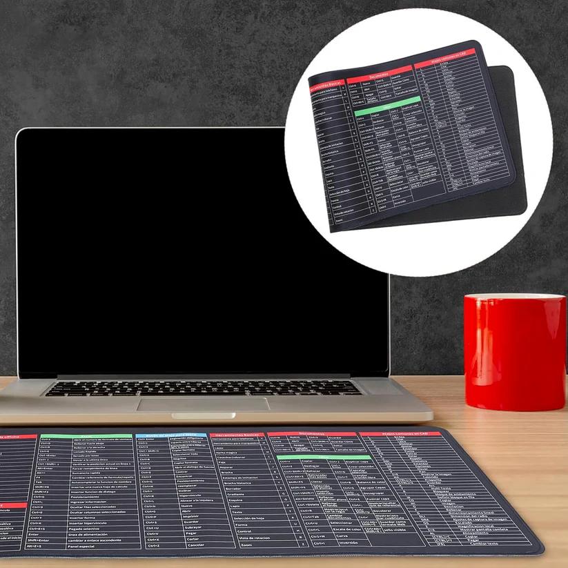 Shortcut Keyboard Mouse Pad – Multi-Function Desk Pad with Integrated Keyboard Shortcuts for Productivity