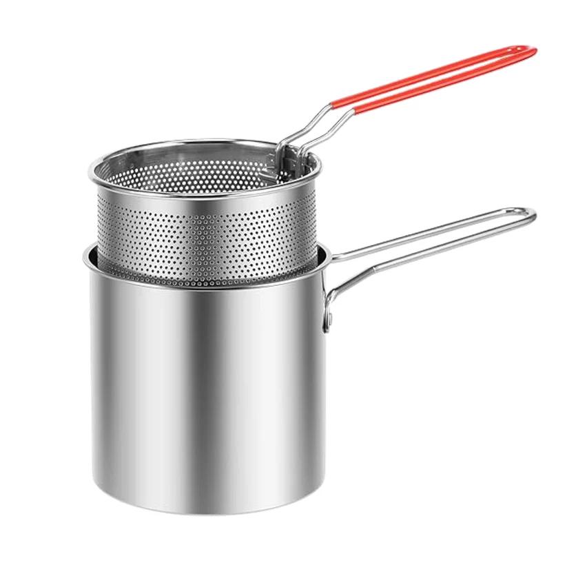 Small 2-Pc Deep Frying Pot with Strainer Basket, 1200 ML