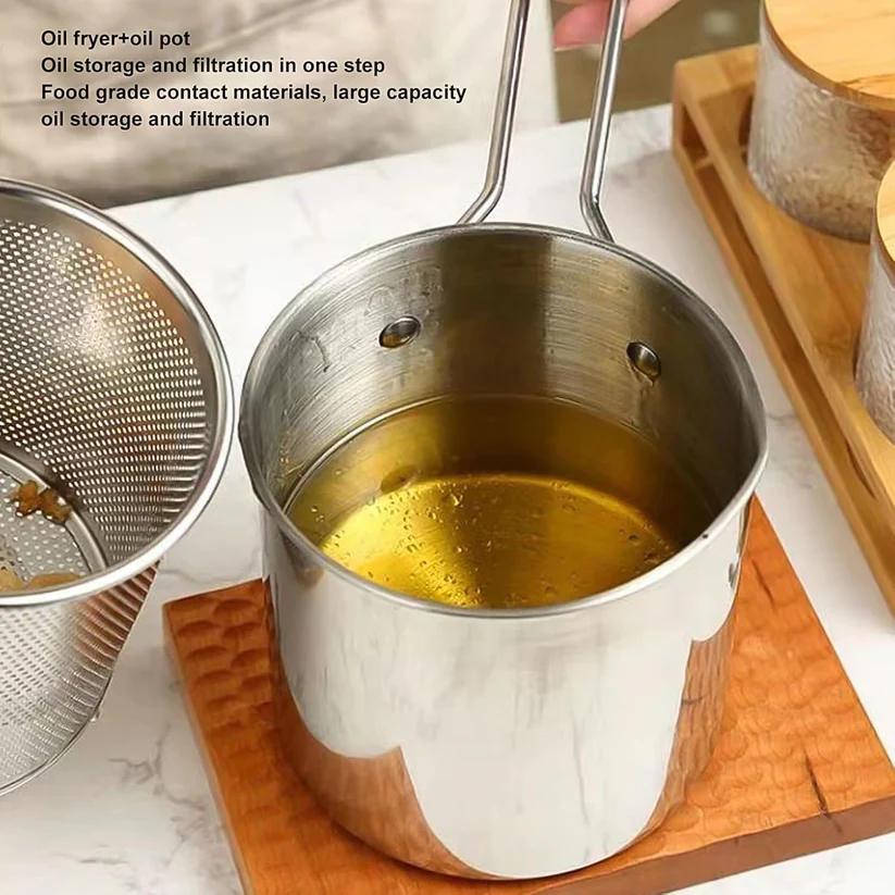 Small 2-Pc Deep Frying Pot with Strainer Basket, 1200 ML
