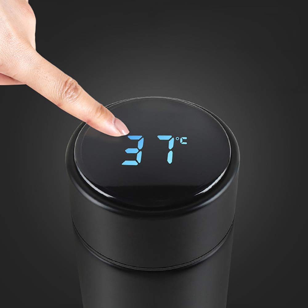 Smart LCD Temperature Display Stainless Steel Vacuum Flask Water Bottle with Tea Infuser - 304 Grade