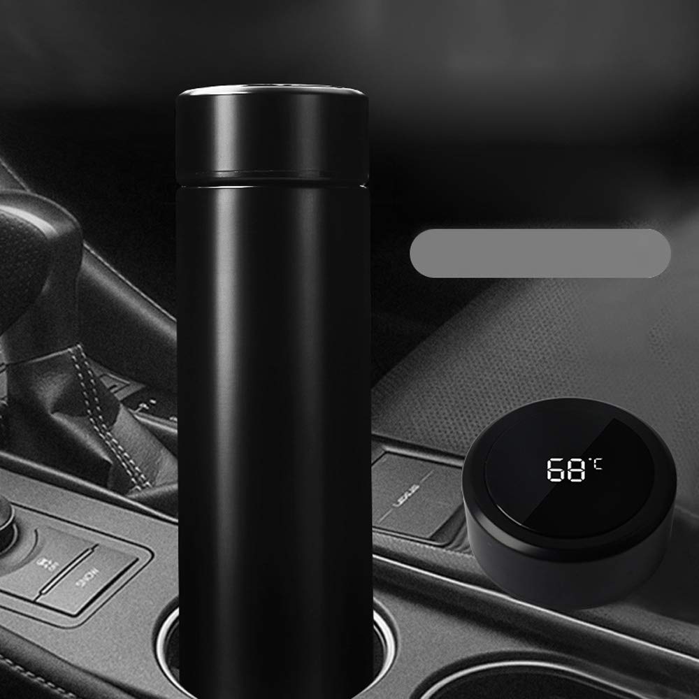 Smart LCD Temperature Display Stainless Steel Vacuum Flask Water Bottle with Tea Infuser - 304 Grade