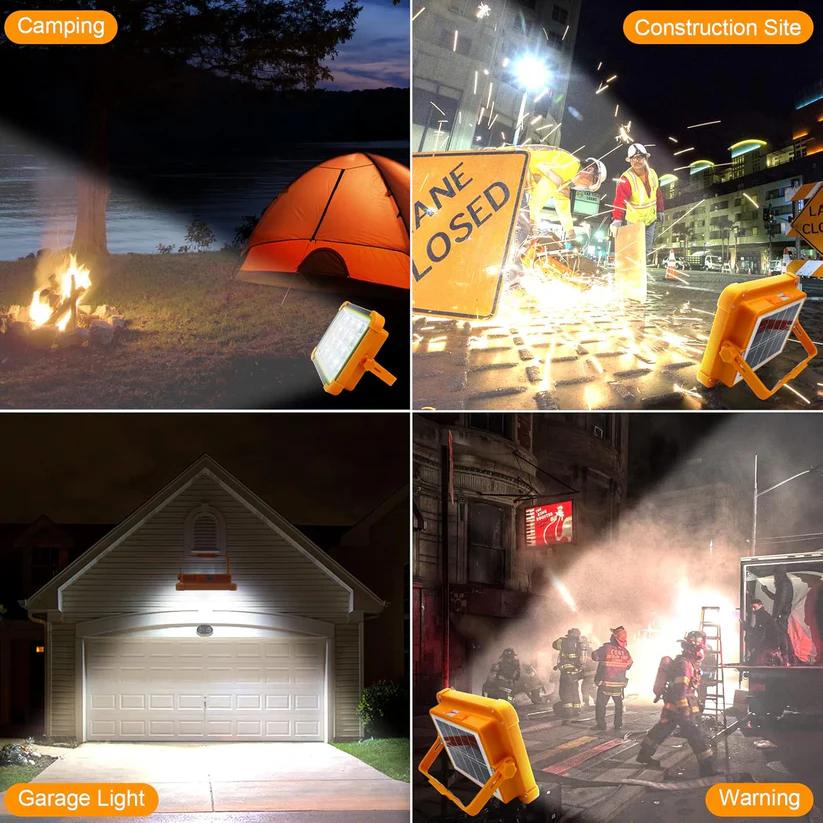 Solar LED Flood Light with Power Bank - High Brightness & Portable