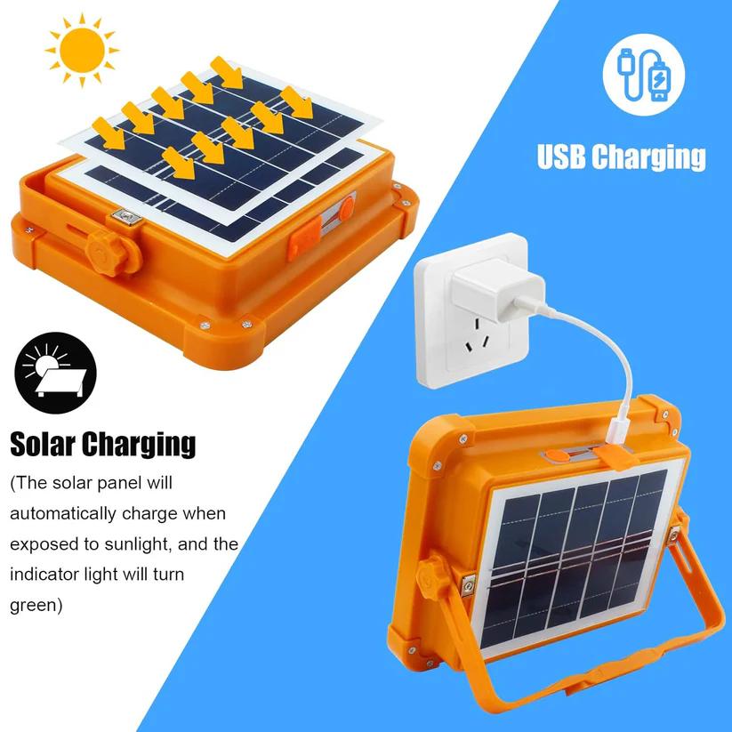 Solar LED Flood Light with Power Bank - High Brightness & Portable