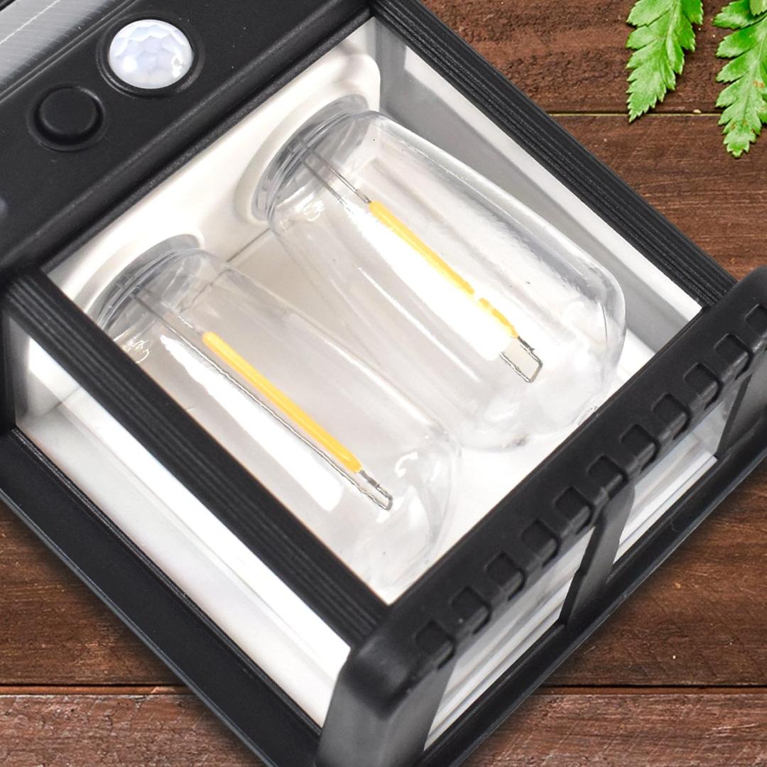 Solar Motion Sensor LED Wall Light - Outdoor Waterproof Garden Lamp with Ground Stake