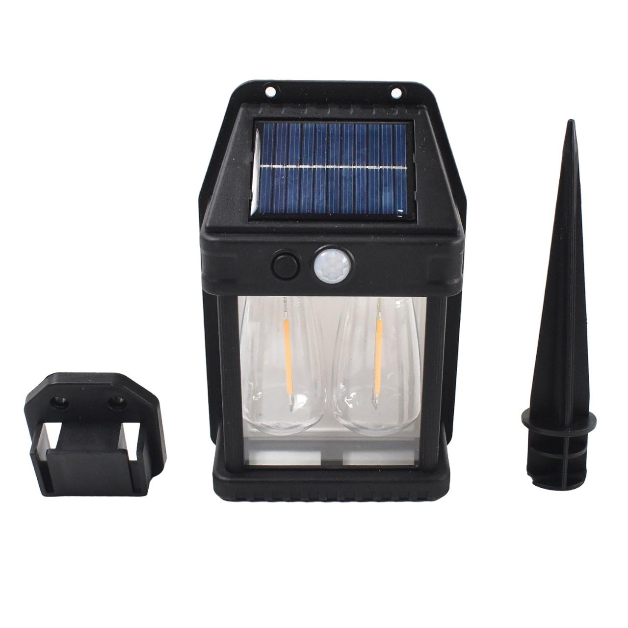 Solar Motion Sensor LED Wall Light - Outdoor Waterproof Garden Lamp with Ground Stake
