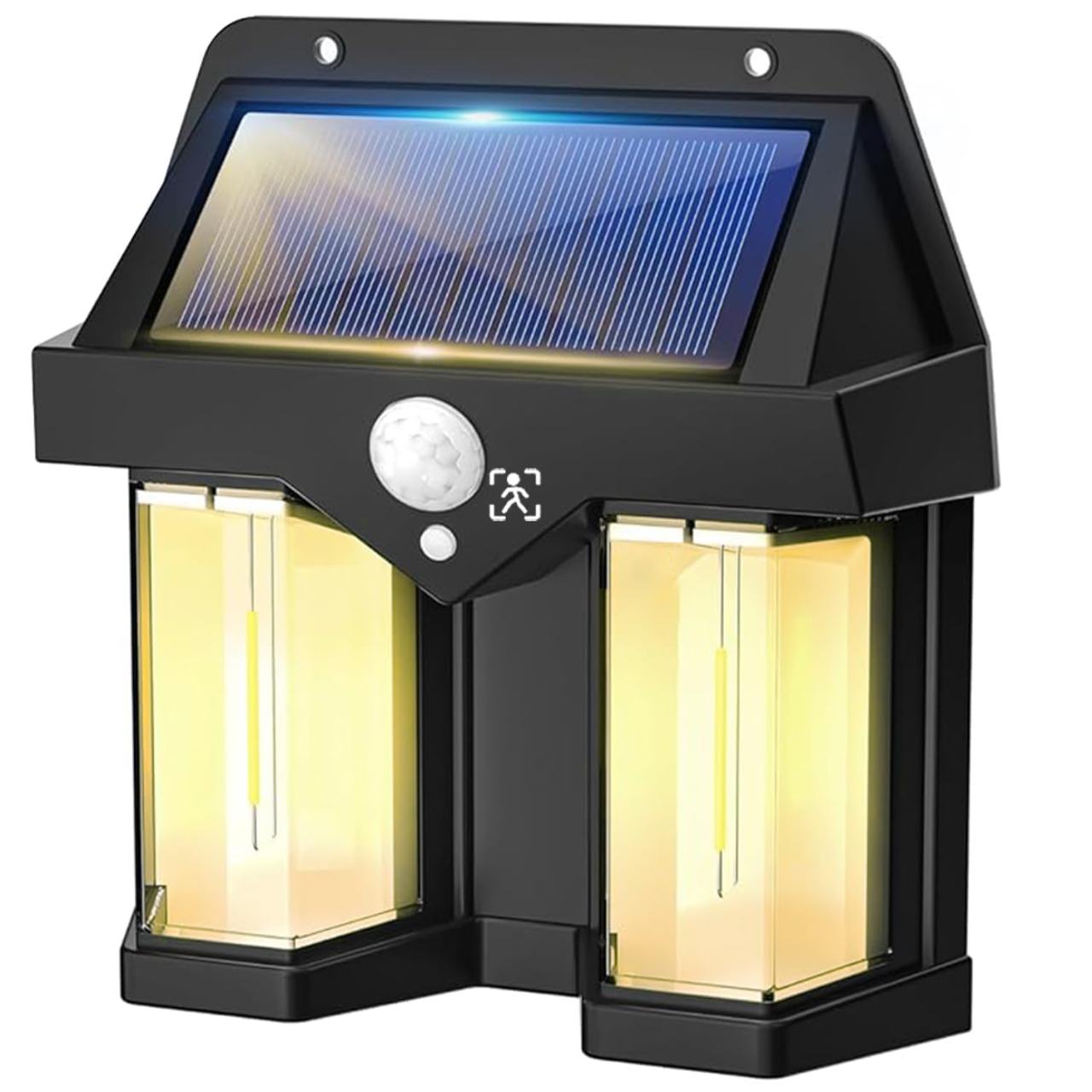 Solar Motion Sensor Wall Light - Dual LED Outdoor Security Lamp