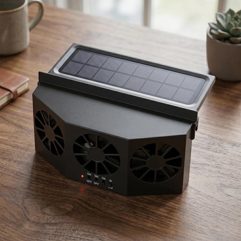 Solar Powered Car Window Ventilation Fan (1 Pc)