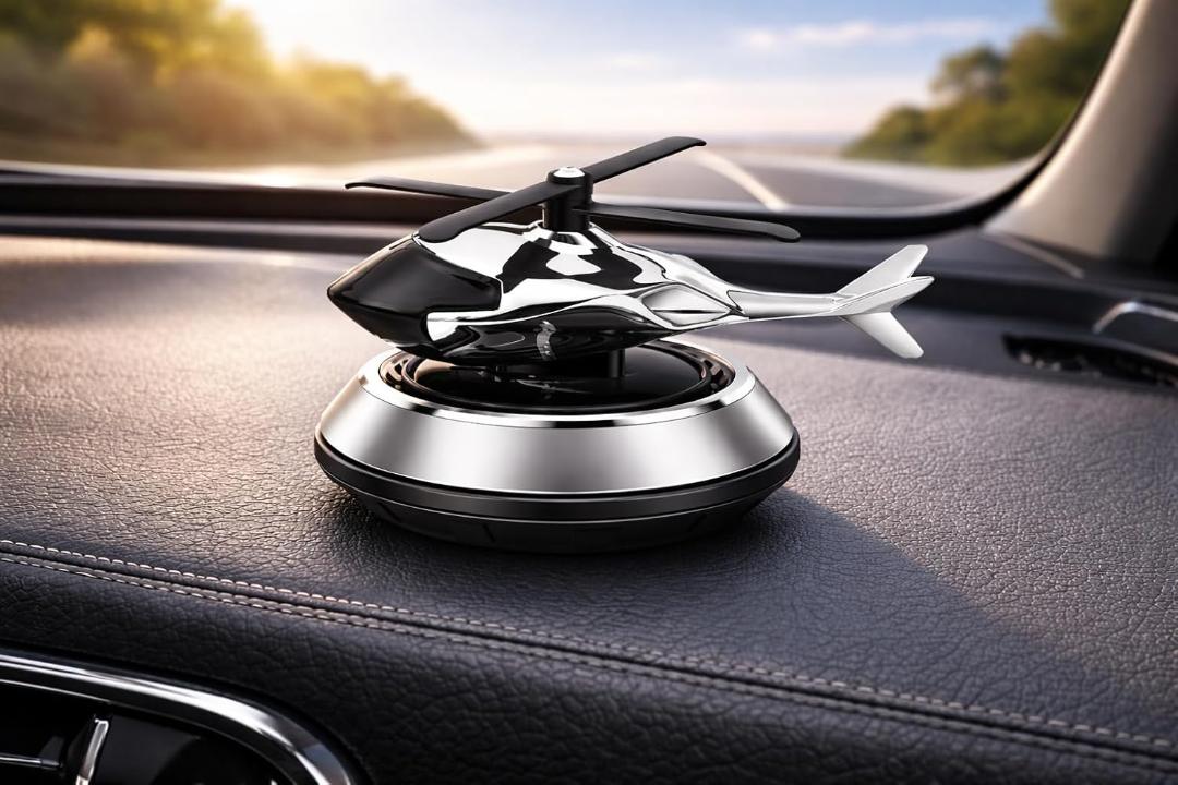 Solar Powered Helicopter Car Dashboard Air Freshener
