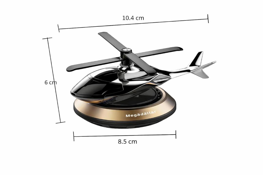 Solar Powered Helicopter Car Dashboard Air Freshener