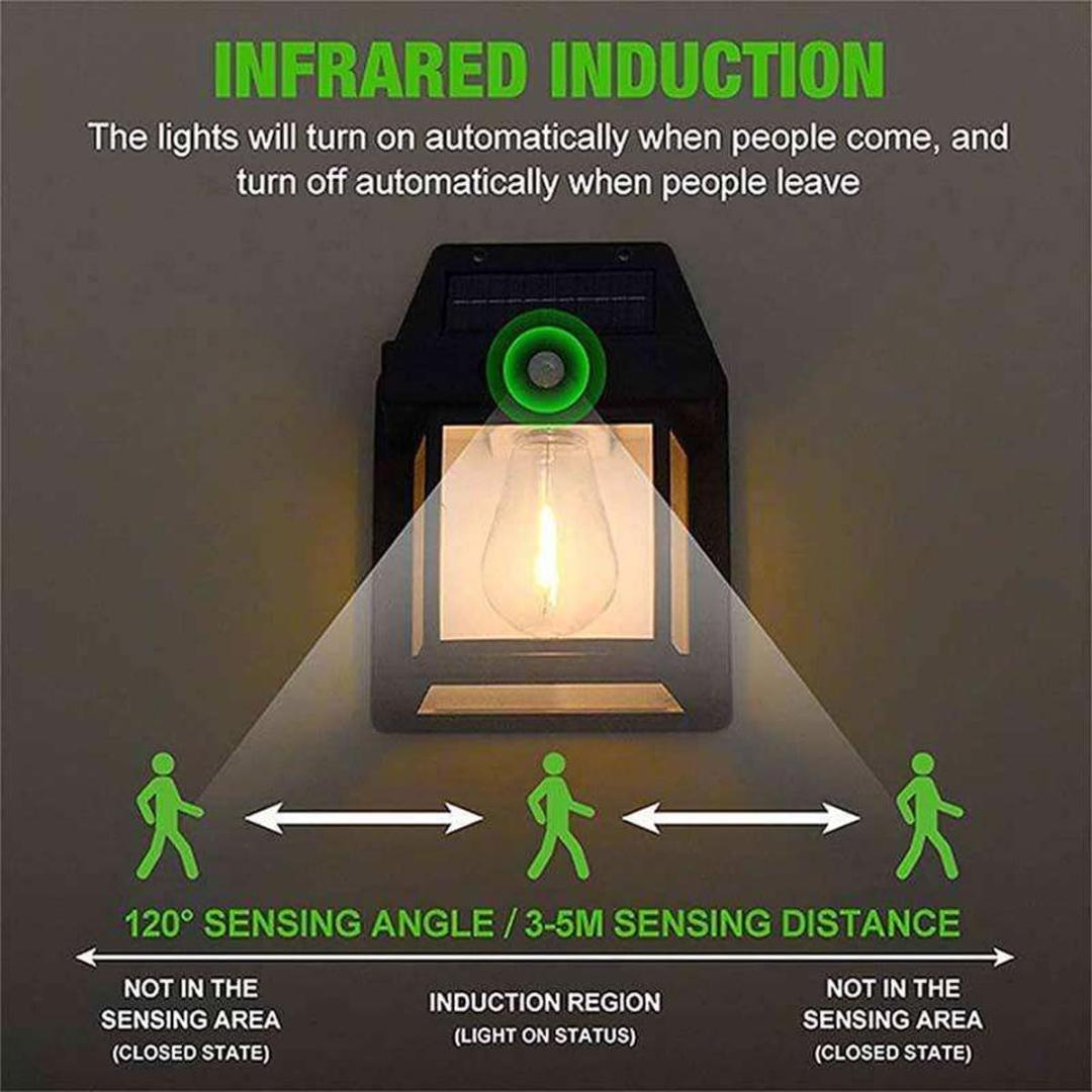 Solar Wall Lamp Wireless Outdoor Light with Motion Sensor & 3 Modes