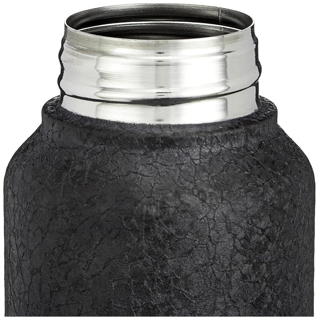 Solimo Stainless Steel Insulated Water Bottle with Leak-Proof Cap - 26cm, Black
