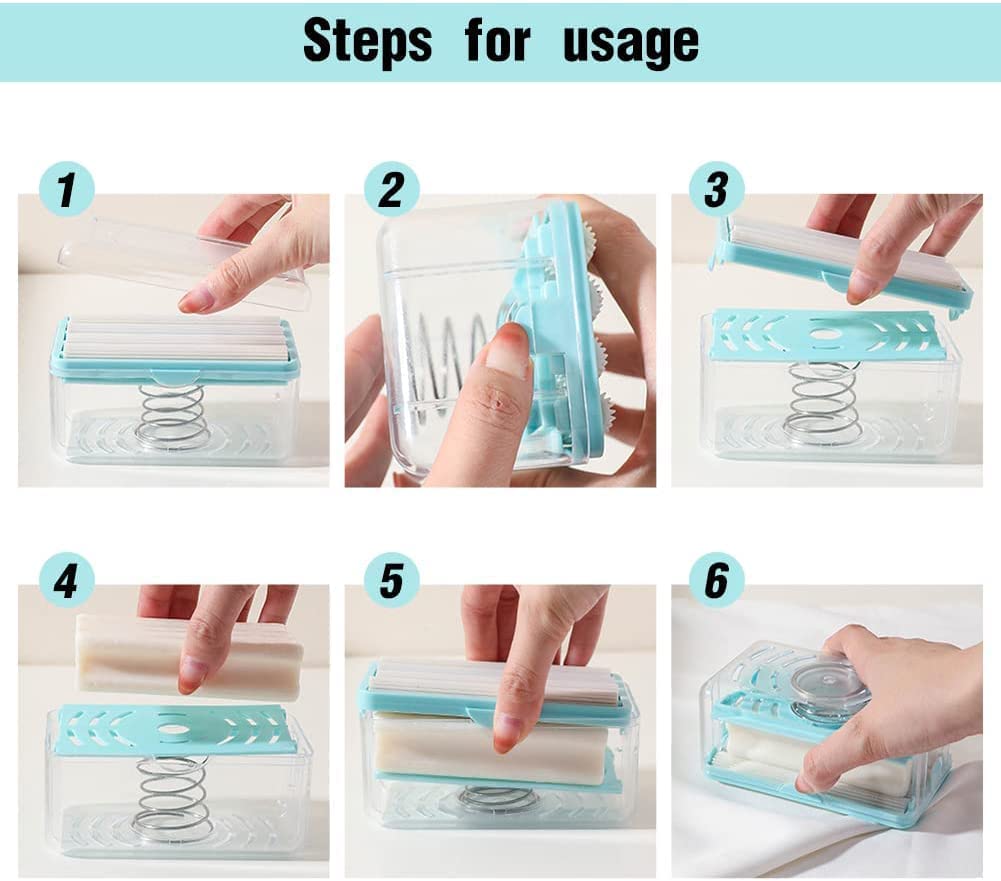 Spring-Loaded Transparent Soap Dish with Drainage - Bathroom Soap Holder Box