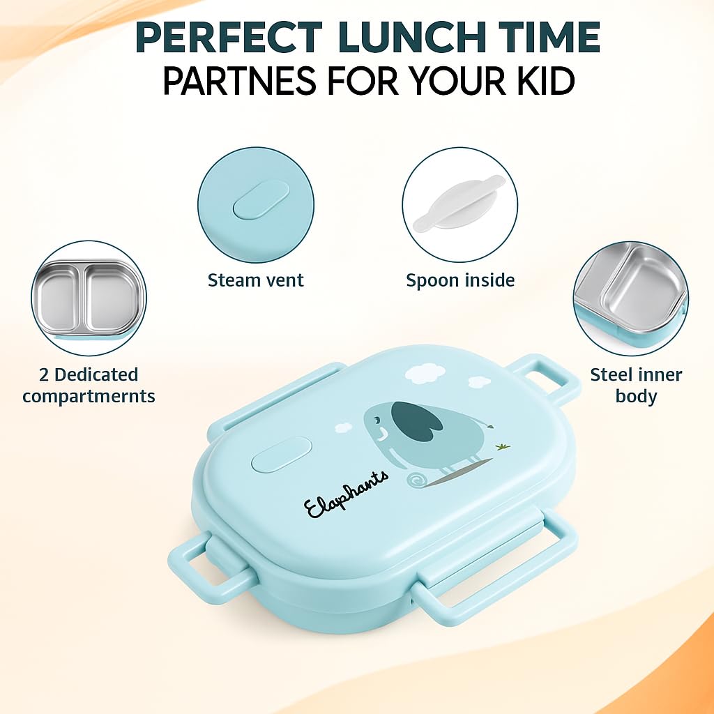 Stainless Steel Compartment Lunch Box with Leak-Proof Lid
