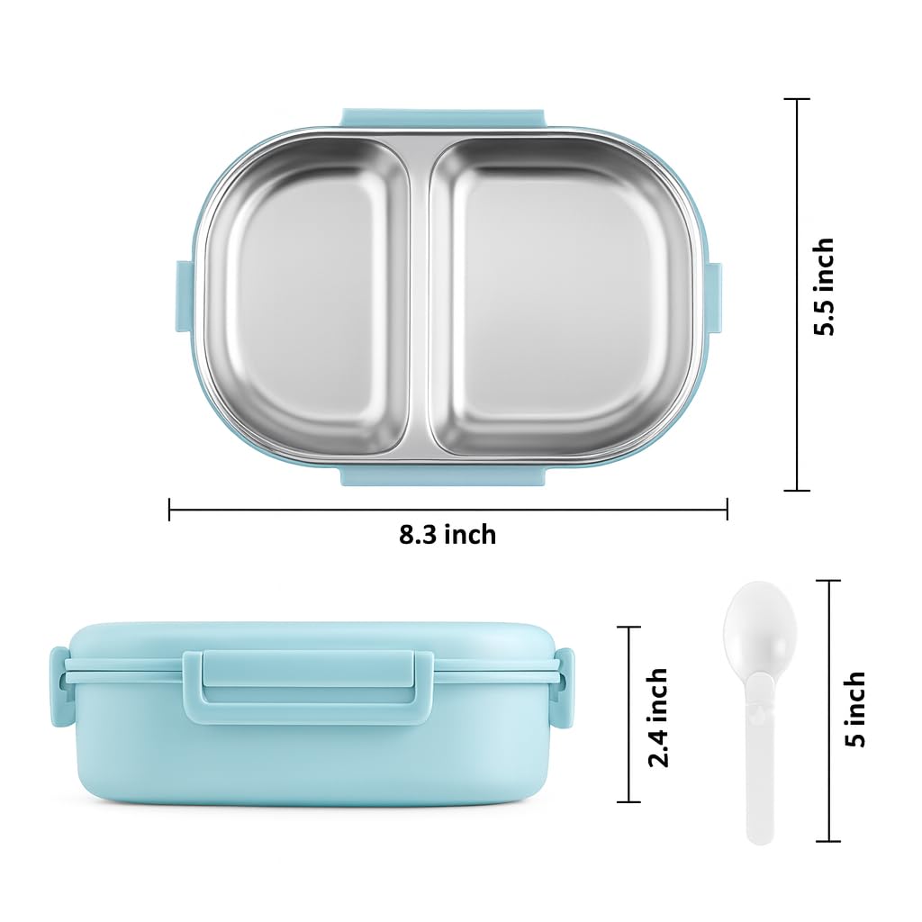 Stainless Steel Compartment Lunch Box with Leak-Proof Lid