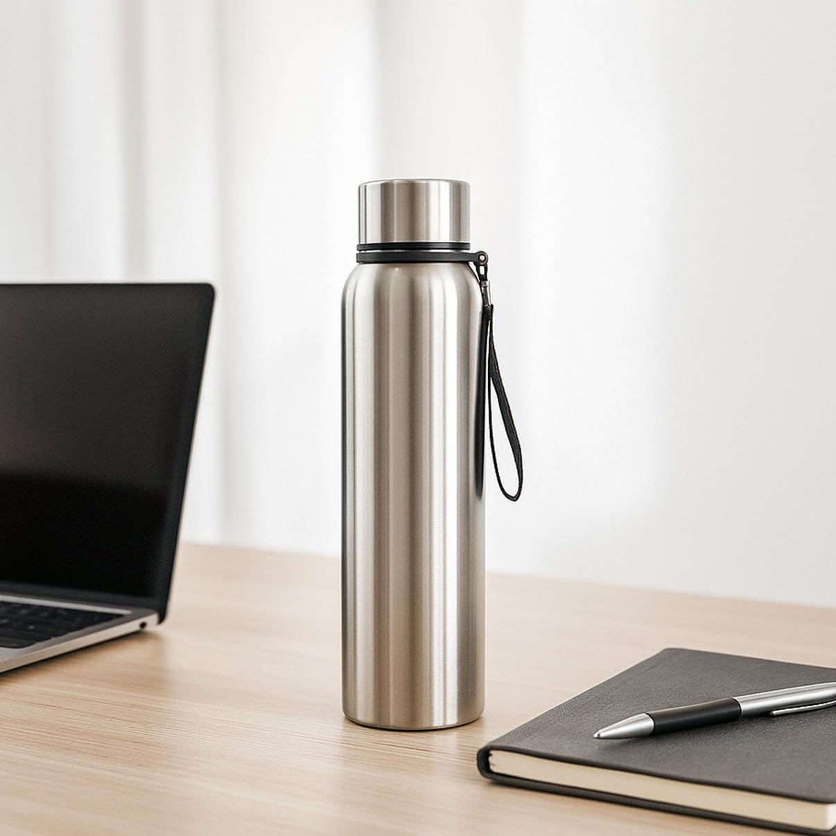 Stainless Steel Insulated Water Bottle with Carrying Strap
