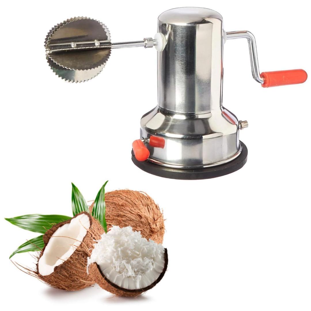 Stainless Steel Manual Coconut Scraper with Vacuum Base