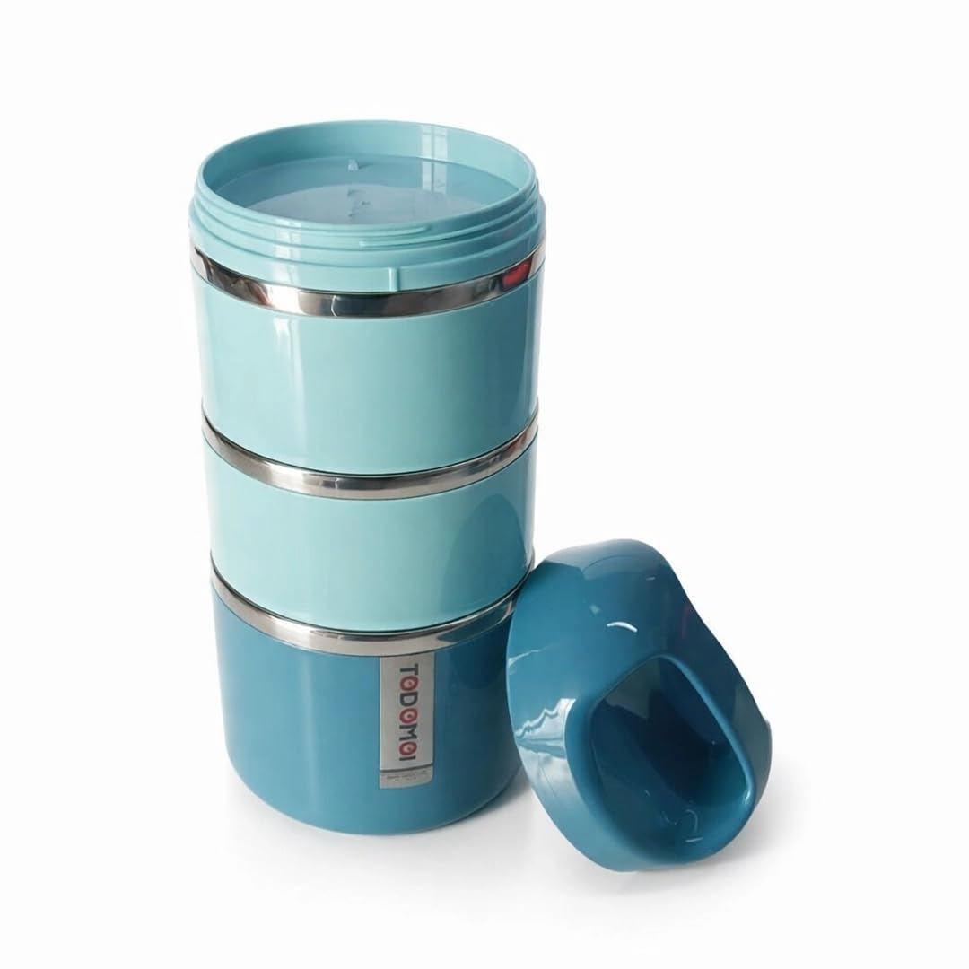 Stainless Steel Stackable Lunch Box with Handle - 3 Layer Tiffin Box