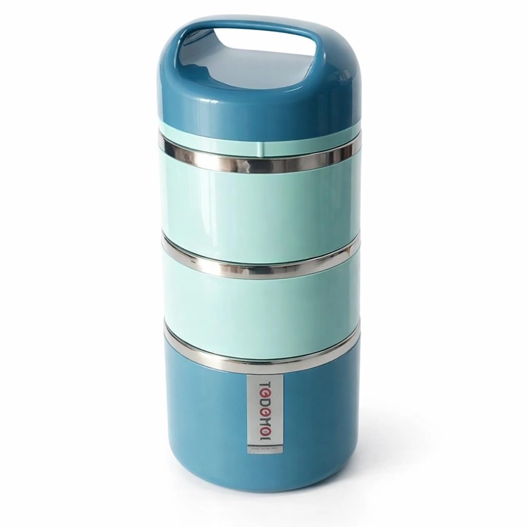 Stainless Steel Stackable Lunch Box with Handle - 3 Layer Tiffin Box
