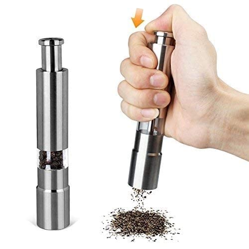 Stainless Steel Thumb Press Salt & Pepper Grinder