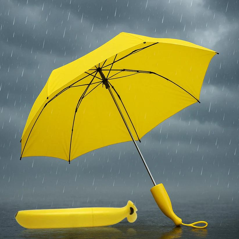 Stylish Banana Shaped Mini Foldable Umbrella for Women