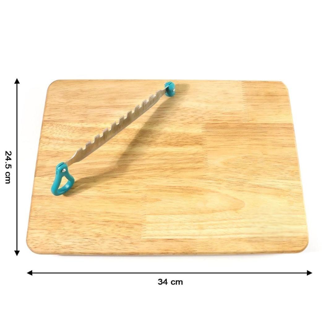 Supermom Wooden Cutting & Chopping Board with Stainless Steel Knife