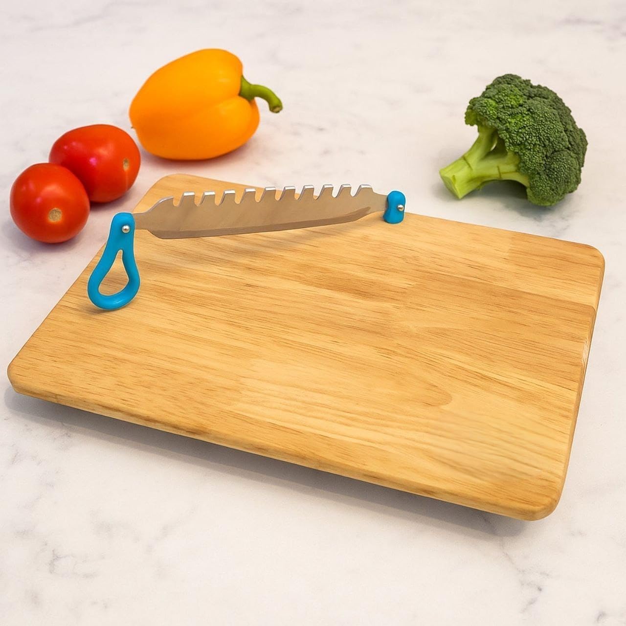 Supermom Wooden Cutting & Chopping Board with Stainless Steel Knife