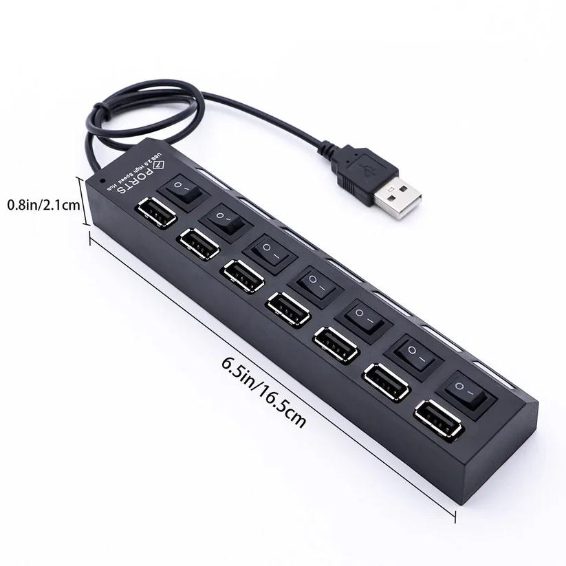USB Splitter Multi Port USB 2.0 Hub, 7 Port