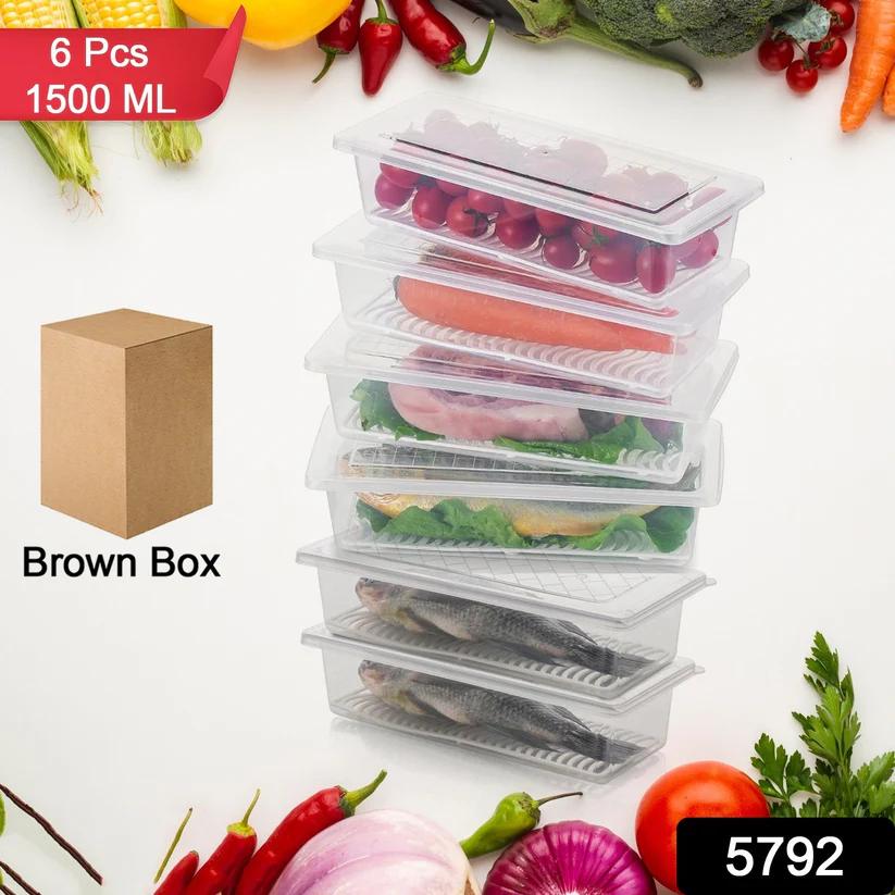 Vegetables & Fruits Freezer Storage Containers, 6-Pack 1500ML